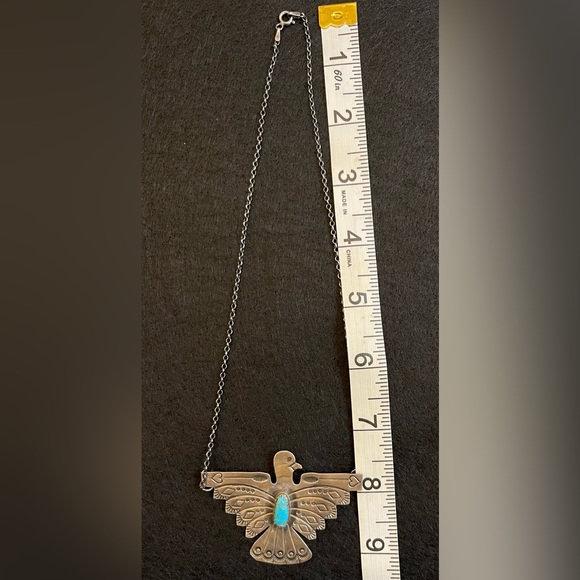 THUNDERBIRD STERLING SILVER NECKLACE - NATIVE AMERICAN MADE - Picture 11 of 11